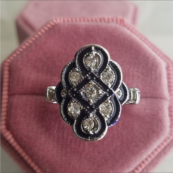 Swarovski Elements Blue Vintage Look Ring NEW - Picture 1 of 12